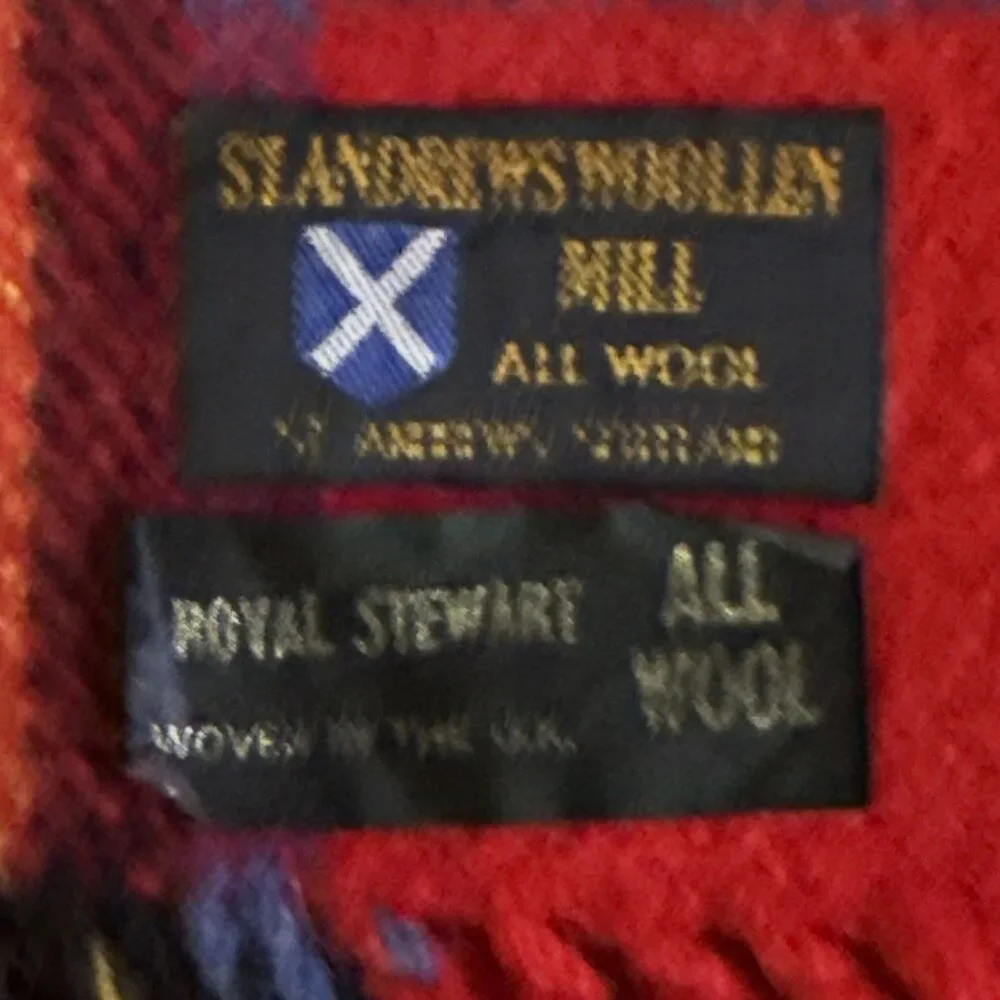 St Andrews Woollen Mill Scotland Wool Blanket Royal Stewart Fringed Throw 56x66